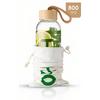 H2O Borosilikat Cam Matara Bambu Vakum Kapaklı Su Şişesi Suluk 800 ML