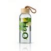 H2O Borosilikat Cam Matara Bambu Vakum Kapaklı Su Şişesi Suluk 800 ML