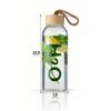 H2O Borosilikat Cam Matara Bambu Vakum Kapaklı Su Şişesi Suluk 800 ML