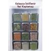 İronika 12\'li 800 ml Buzluk Kabı Derin Dondurucu Difriz Saklama Kabı Seti Antrasit