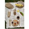 İronika 6 Kişilik 32 Parça Piknik Seti Plastik Bardak Çatal Kaşık Bıçak Yemek Kahvaltı Takımı-Kahverengi