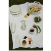 İronika 6 Kişilik 32 Parça Piknik Seti Plastik Bardak Çatal Kaşık Bıçak Yemek Kahvaltı Takımı-Krem