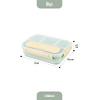 İronika Kaşık Çatallı Lunch Box Sızdırmaz Contalı Kapaklı 4 Bölmeli Beslenme Kabı - Yeşil