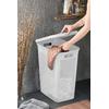 İronika Slim Kapaklı Dekoratif Kirli Çamaşır Sepeti 45 Litre - Beyaz