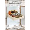 Kendinden Bantlı Sürgülü Raylı Çok Amaçlı Dolap İçi Organizer Banyo Mutfak Dolap Düzenleyici 26x34cm