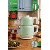 Kiwi KTM-2921 Paslanmaz Çelik Çay Makinesi | 1800W & 2.2 L Su Isıtıcı & 1.2 L Demlik & 90°C Sıcak Tutma - Yeşil