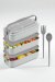 Gondol 1260 ml 3 Katlı Kapaklı Çatal Bıçaklı Beslenme Kutusu Lunch Box Beslenme Kabı - Gri