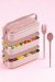 Gondol 1260 ml 3 Katlı Kapaklı Çatal Bıçaklı Beslenme Kutusu Lunch Box Beslenme Kabı - Pembe