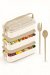 Gondol 1260 ml 3 Katlı Kapaklı Çatal Bıçaklı Beslenme Kutusu Lunch Box Beslenme Kabı - Kahve